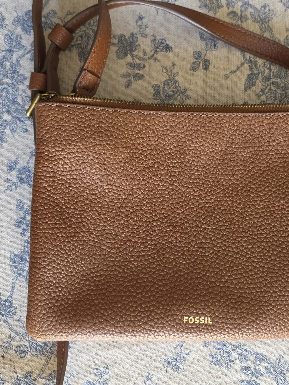 Fossil Women's Tan Leather Crossbody Bag - Picture 2 of 7